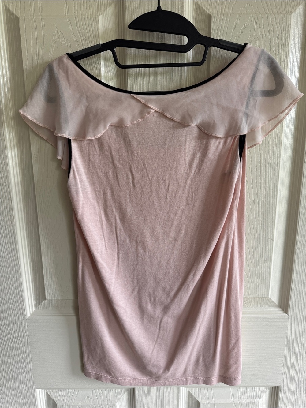 LOFT Pale Pink Ruffle Off-Shoulder Tank Top - Picture 2 of 4